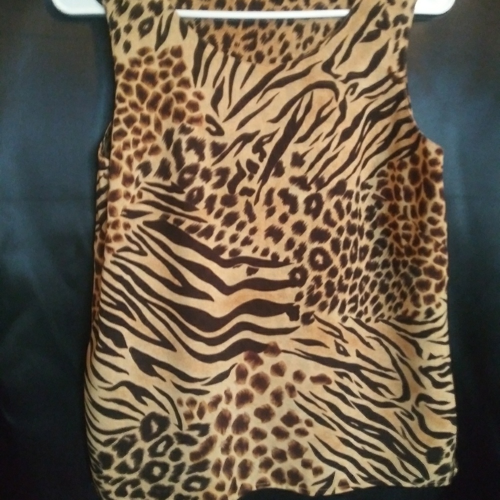 Leopard print reversible skirt and top